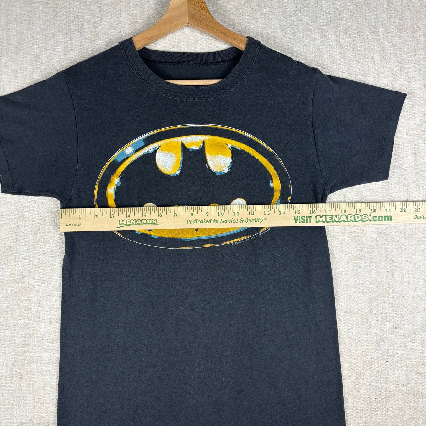 Vintage Batman Movie 1989 Chrome Bat Logo Small Promo Shirt