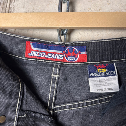 JNCO Jeans Y2K RARE Tribal Skeletal Dragon Embroidered 29" x 30" Skate Denim