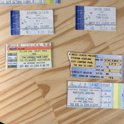 Concert Stubs LOT of 13 1980s 90s Rock Band Used, Pink Floyd