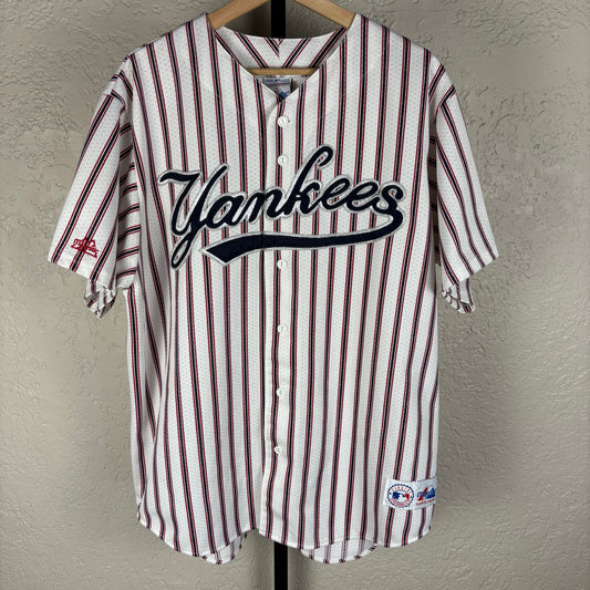 Vintage New York Yankees Rare Pinstripe Majestic MLB XXL Baseball Jersey