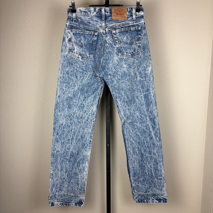 Vintage Levis 501 XX 80s Acid Wash Button Fly 29x30.5 USA Made Jeans