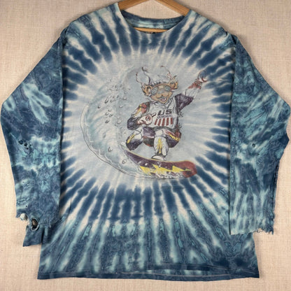 Vintage Grateful Dead Snowboarding Bear Distressed Large Band Longsleeve Shirt