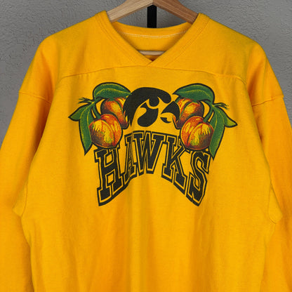 Vintage 1970s Iowa Hawkeyes Russell Athletic RARE 1982 Peach Bowl Large Jersey