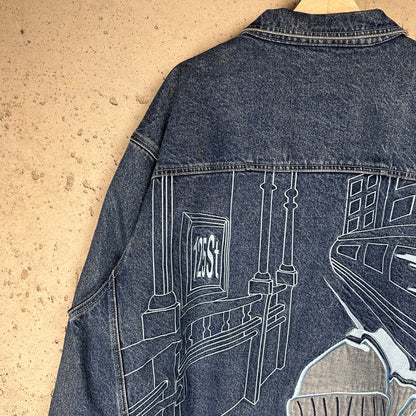 CRAZY South Pole Big Logo Embroidered NWT Y2K XL Jean Jacket