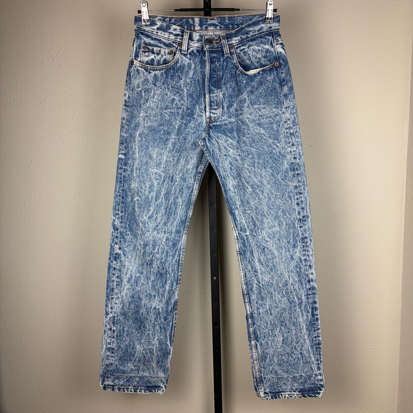 Vintage Levis 501 XX 80s Acid Wash Button Fly 29x30.5 USA Made Jeans