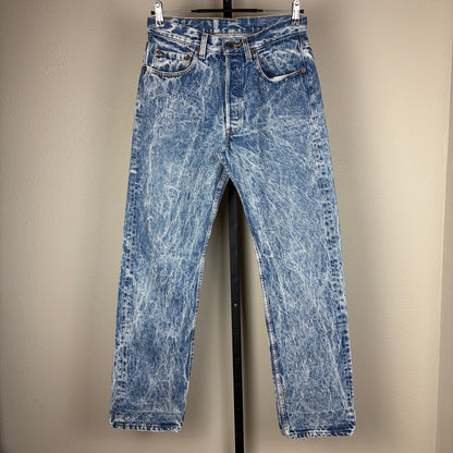 Vintage Levis 501 XX 80s Acid Wash Button Fly 29x30.5 USA Made Jeans