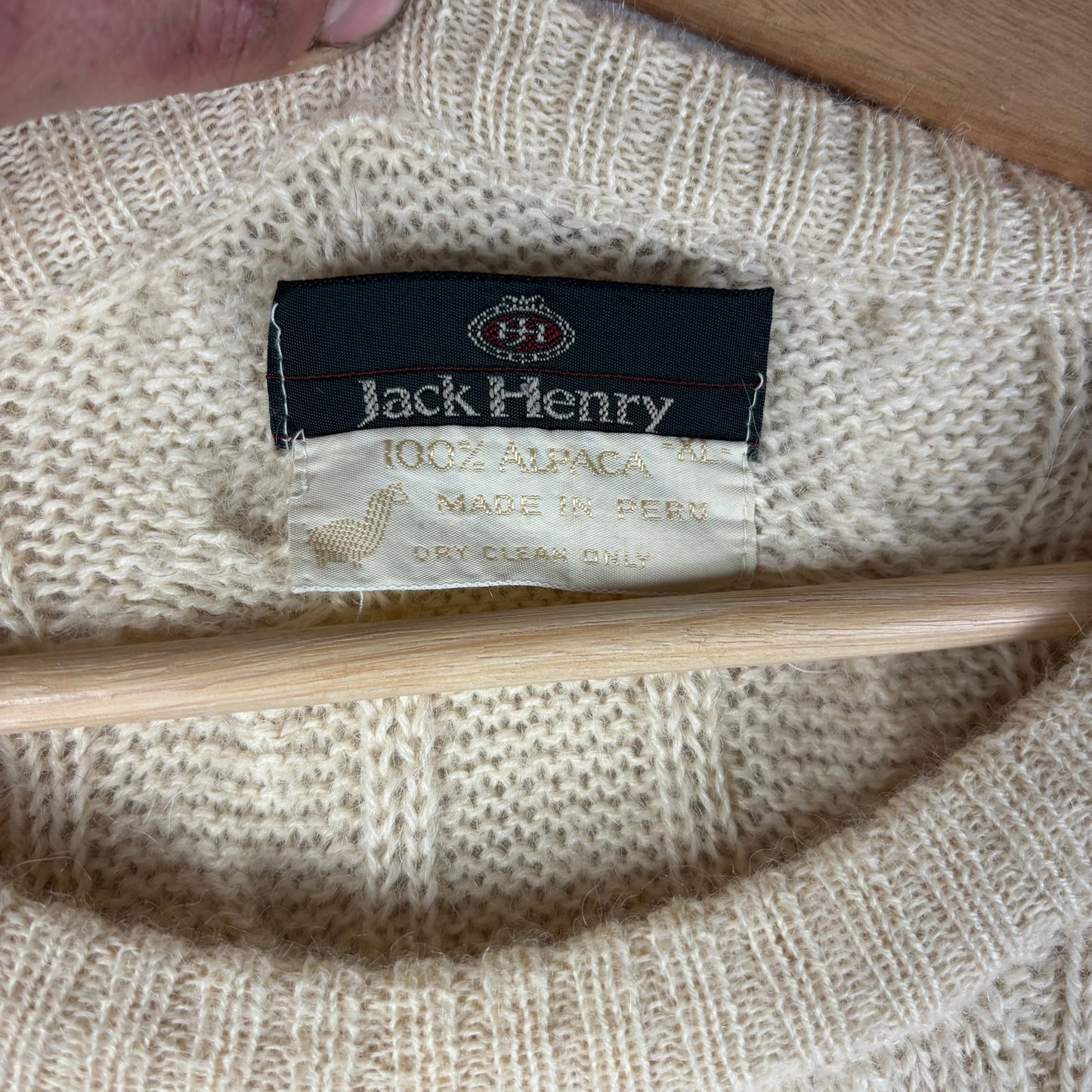 Vintage Jack Henry 100% Alpaca Cable Knit XL Preppy Sweater