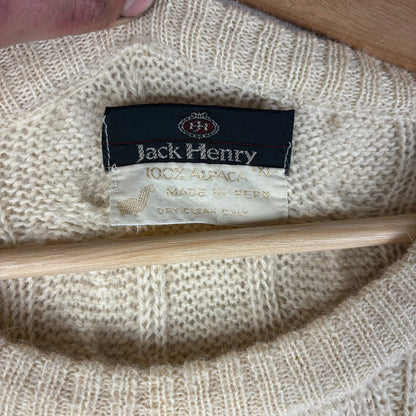 Vintage Jack Henry 100% Alpaca Cable Knit XL Preppy Sweater