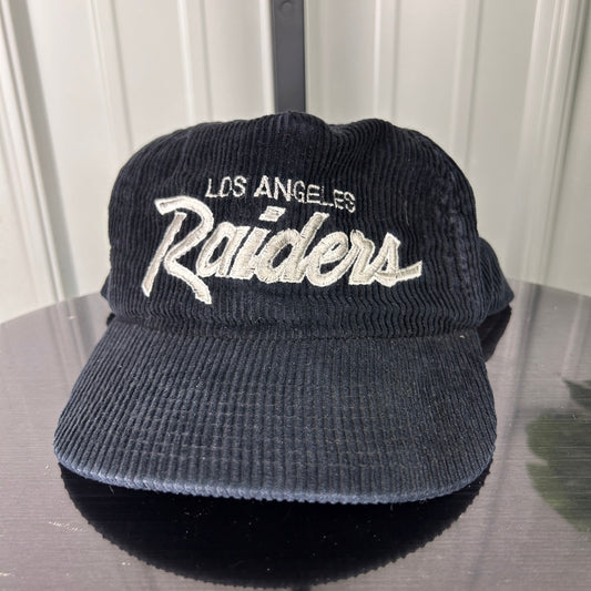 Los Angeles Raiders Sports Specialties Script Corduroy Vintage Strapback Hat