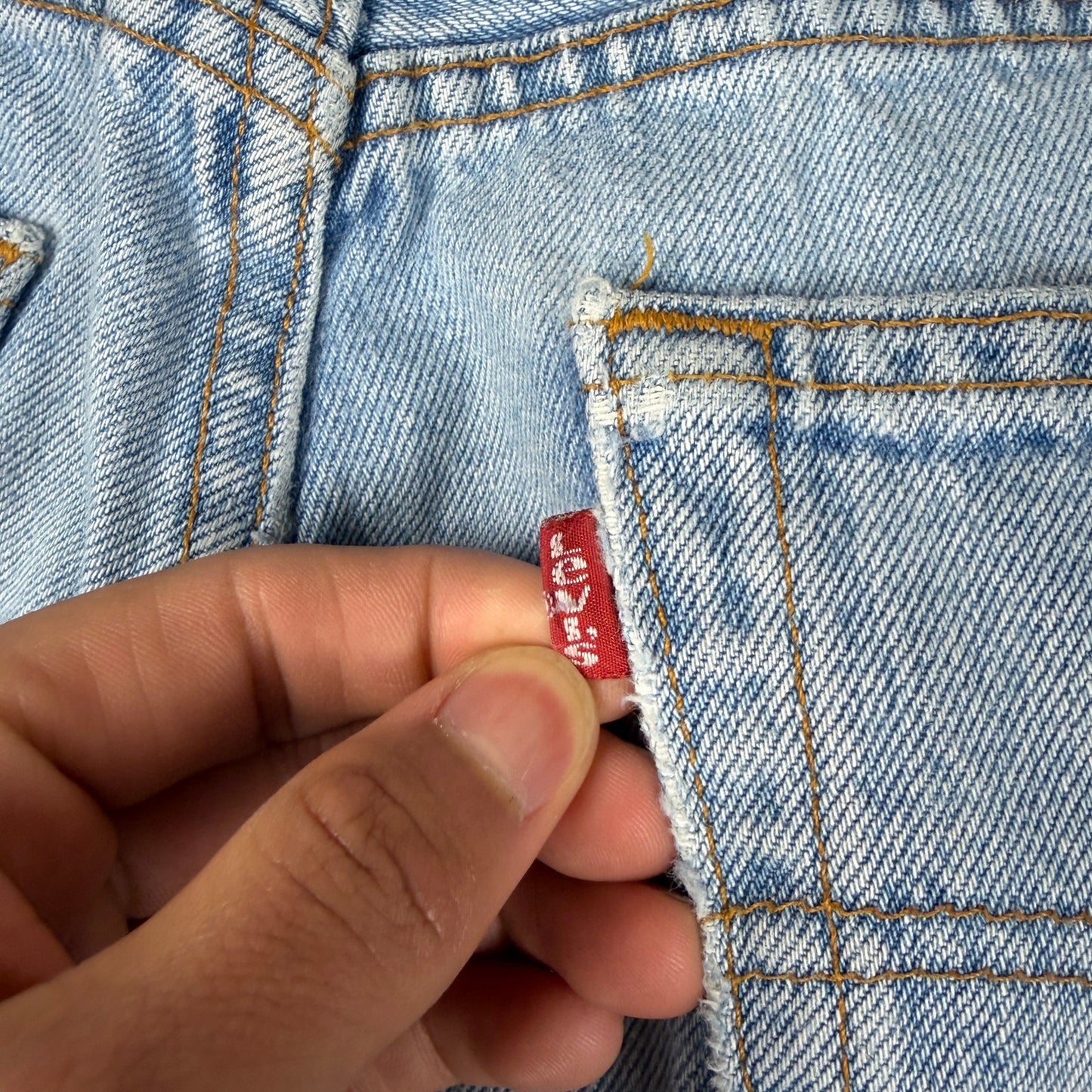 Vintage Levis Button Fly 501 Jeans 90s Light Wash 33x32 Slim Fit Jeans