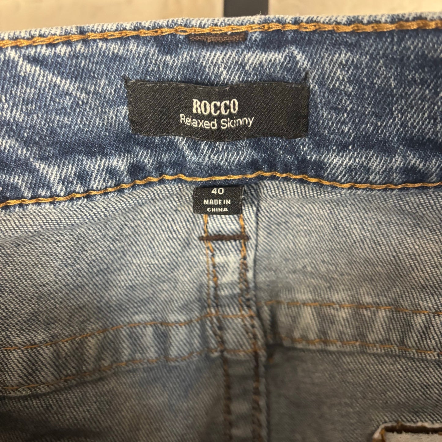 True Religion Rocco Relaxed Skinny Sz 40 Blue Denim Jeans