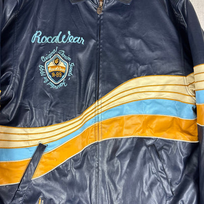 Y2K RocaWear Faux Leather Wave Style Hip Hop XL Jacket