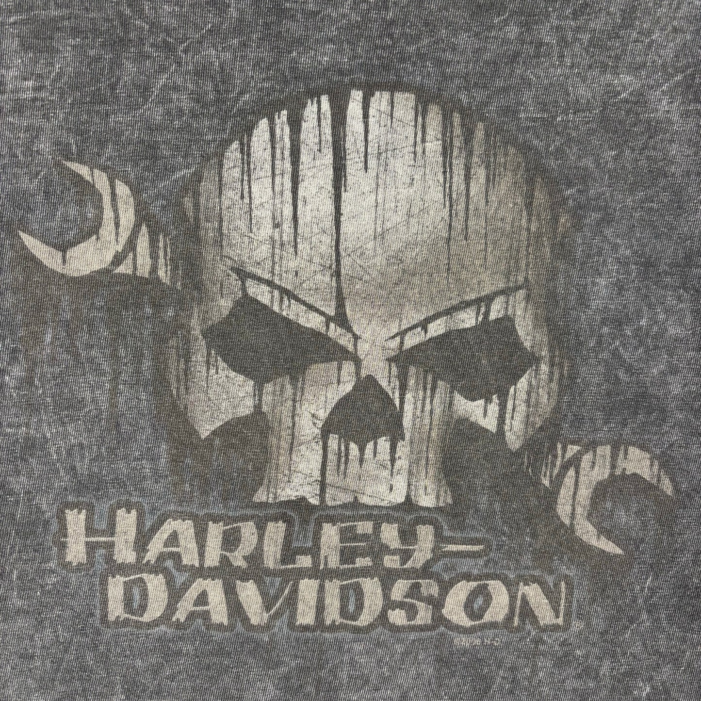 Harley Davidson Skull Faded Y2K 2006 Biker XXL Tee
