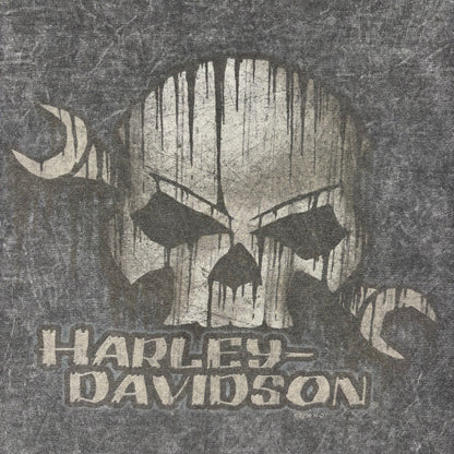 Harley Davidson Skull Faded Y2K 2006 Biker XXL Tee