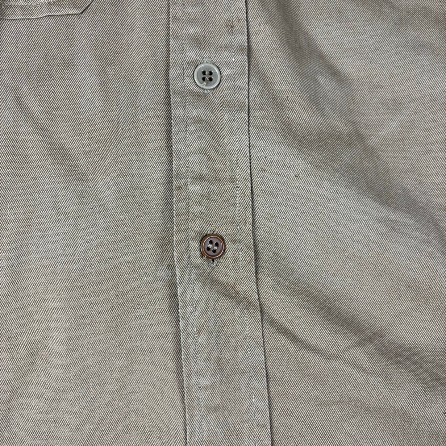 Vintage WWII Sanforized Military Yale Sergeant Regulation Button Shirt Small