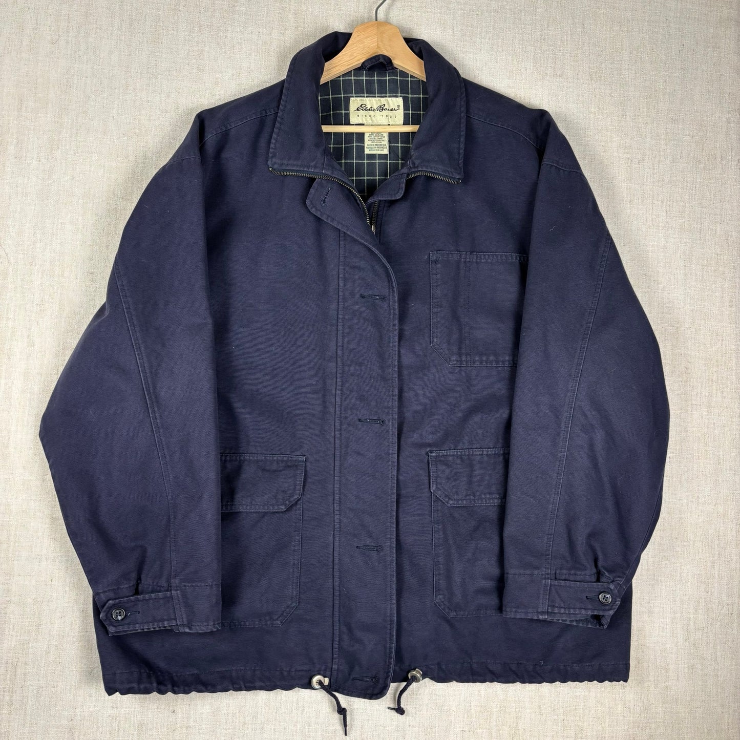 Vintage Eddie Bauer Chore Style Flannel Lined Womens XL Jacket