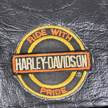 Vintage Harley Davidson 1970s Hippie Political Patch Manzoor Leather Medium Vest