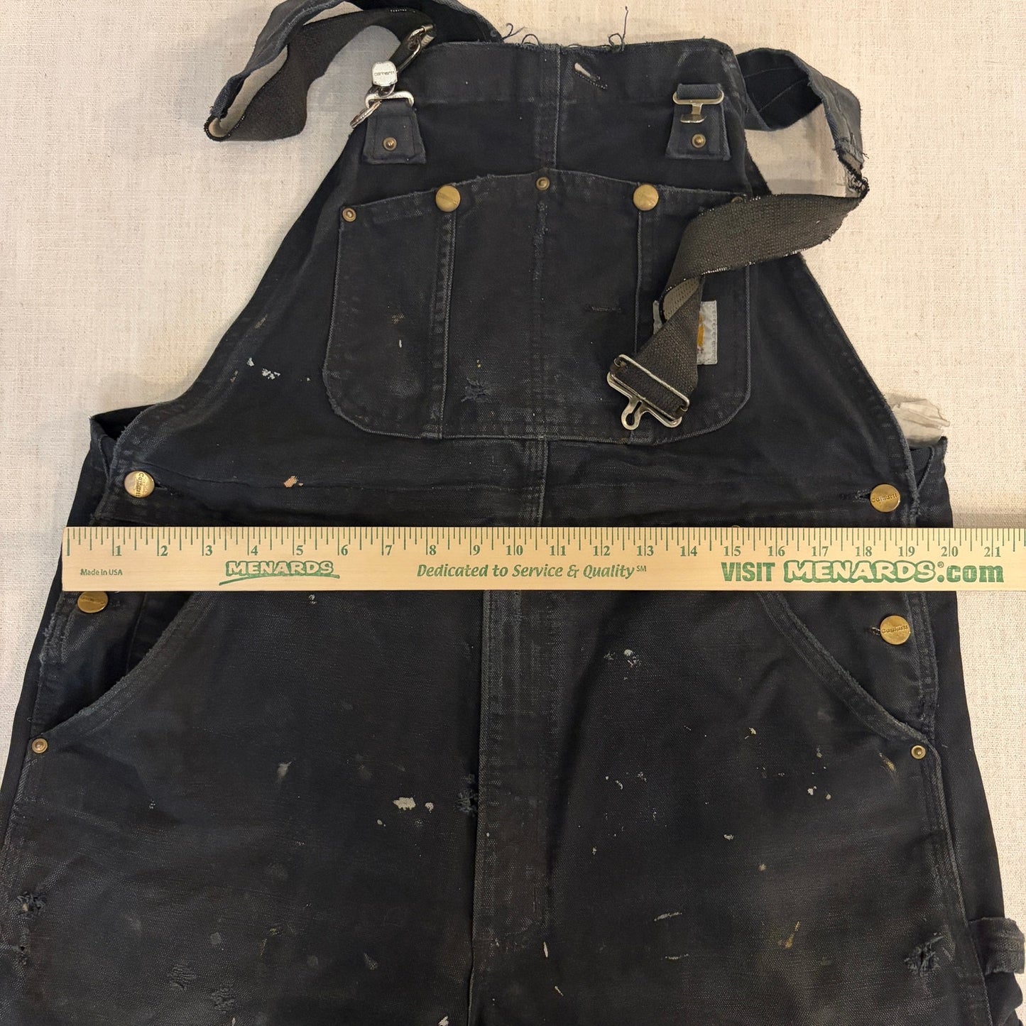Vintage Distressed Carhartt Double Knee Overalls Bibs 38x28