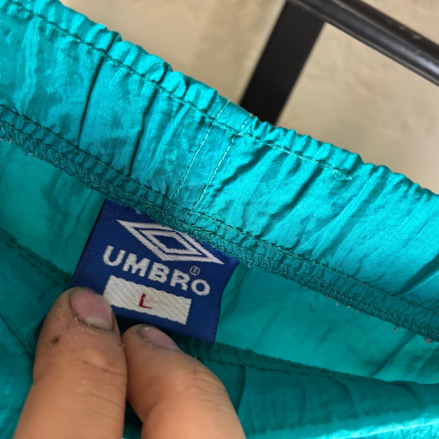 Vintage Umbro 90s Retro Nylon Soccer Running Large Gym Shorts