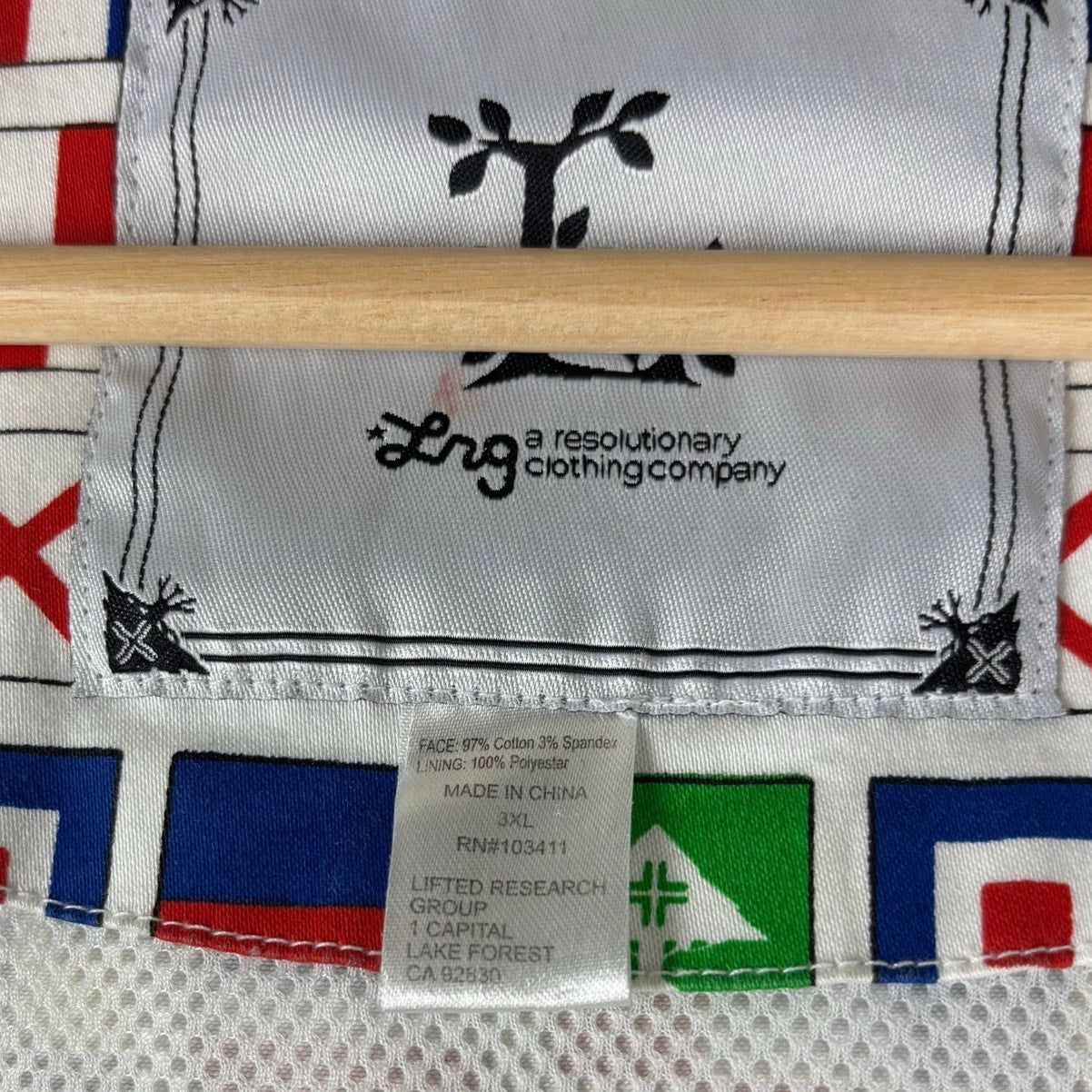 LRG Lifted Research Group World Flags AOP Y2K Zip Up Hoodie 3XL