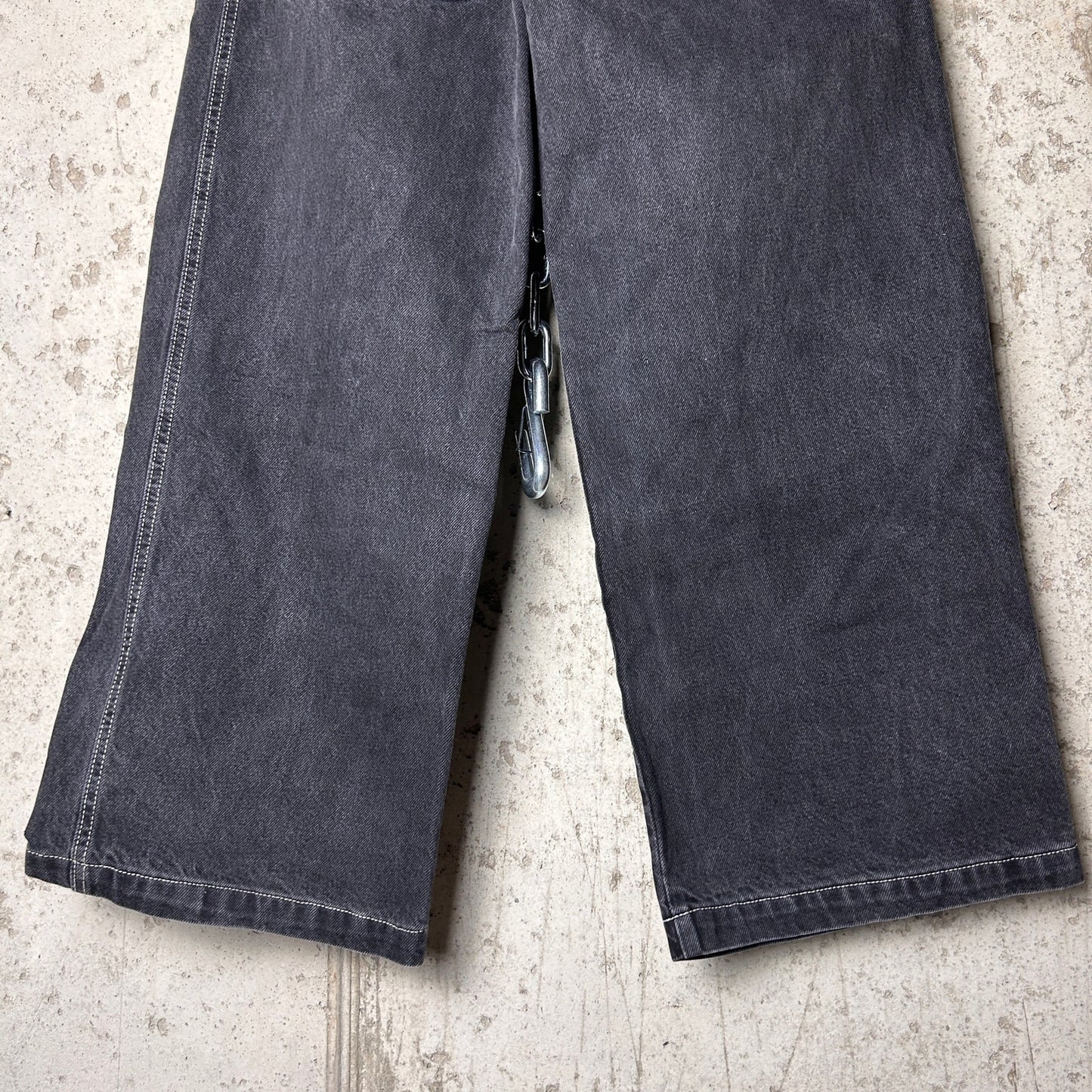 JNCO Jeans Y2K RARE Tribal Skeletal Dragon Embroidered 29" x 30" Skate Denim