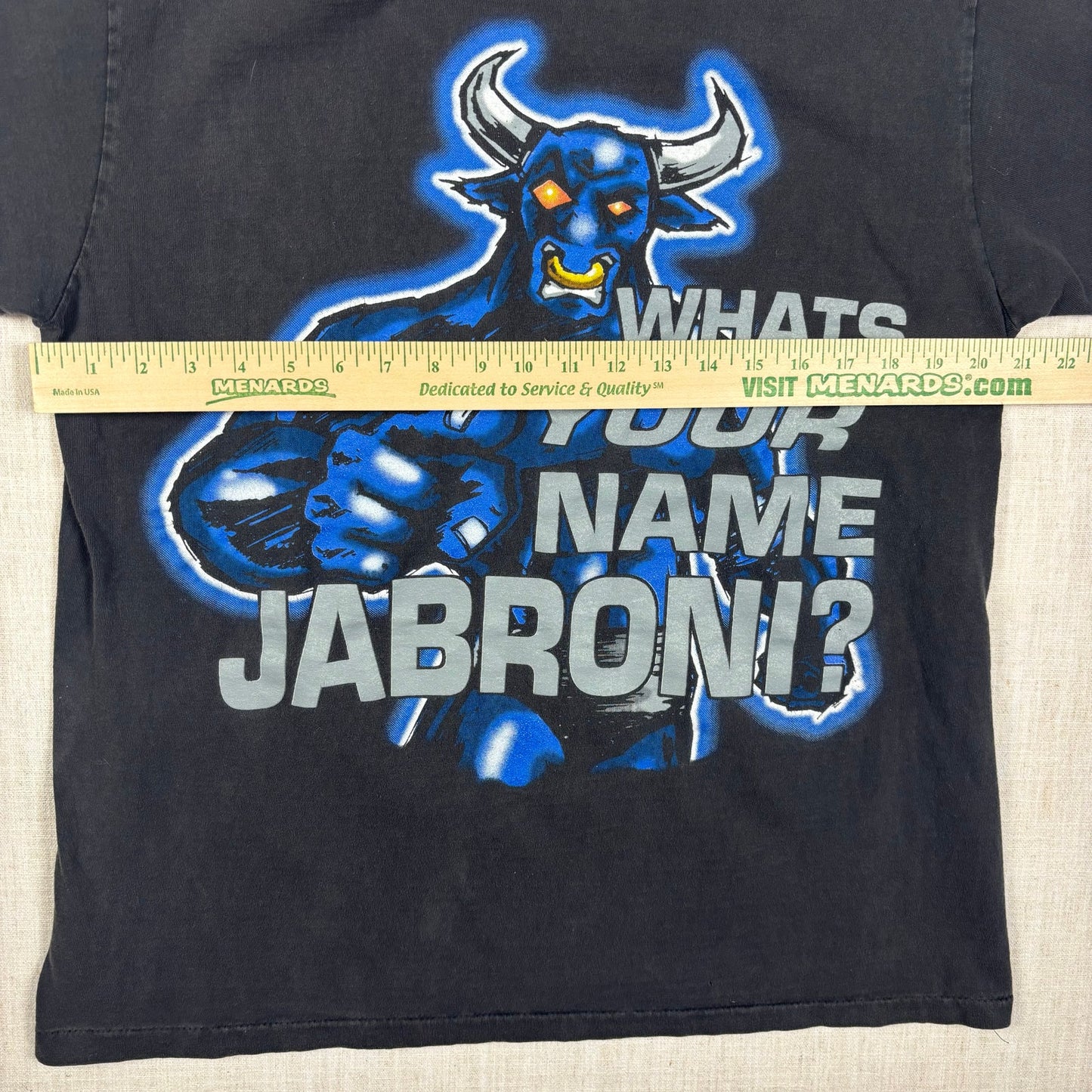 Vintage The Rock Brahama Bull WWE WWF Whats Your Name Jabroni Large Tee