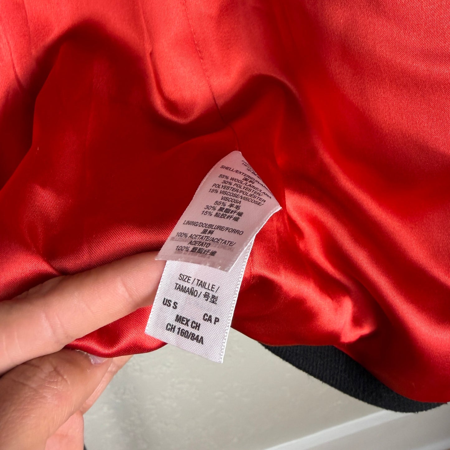 Juicy Couture Y2K Small Red Satin Lined Wool Trench Peacoat