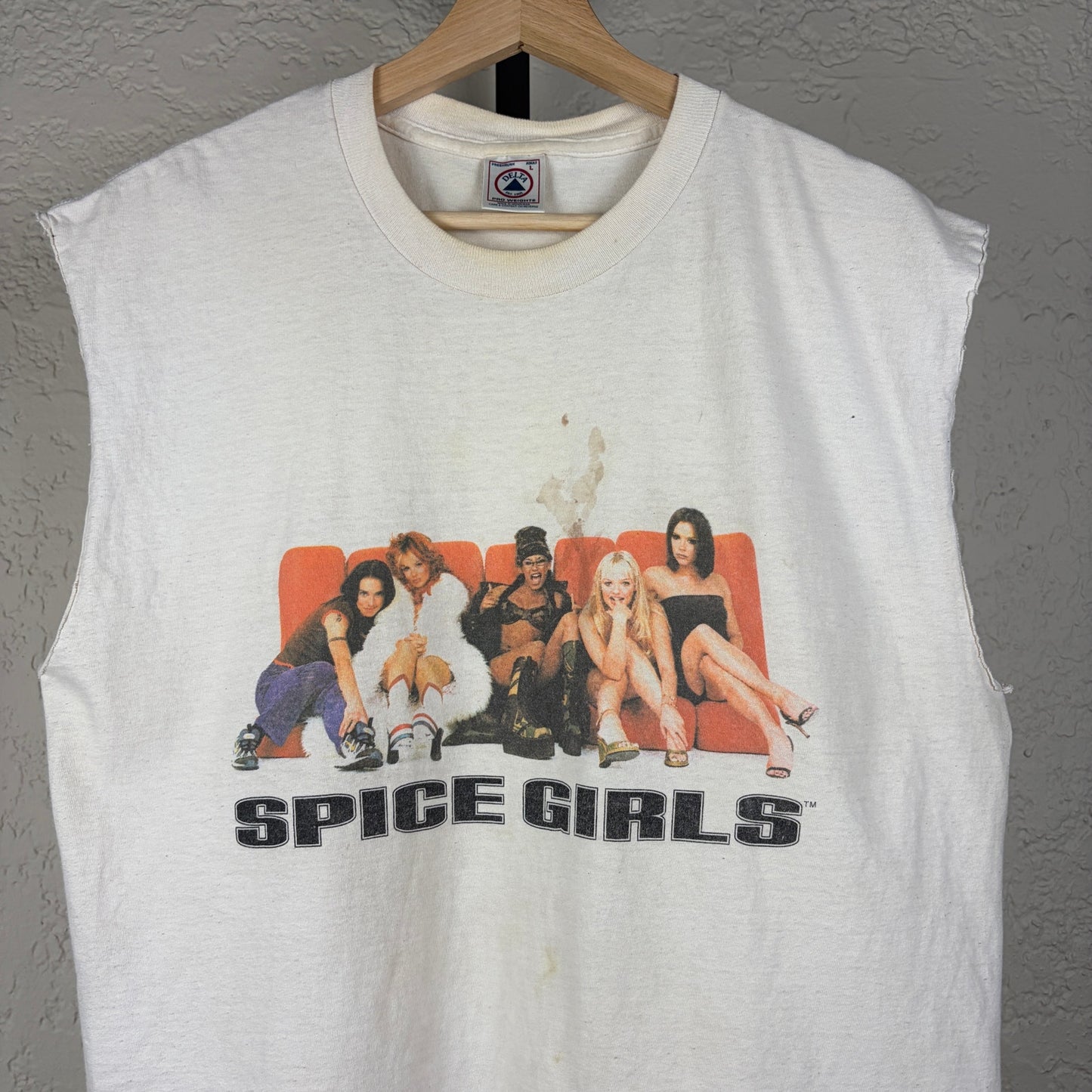 Vintage Spice Girls RARE Large Distressed Band Tank Top Shirt