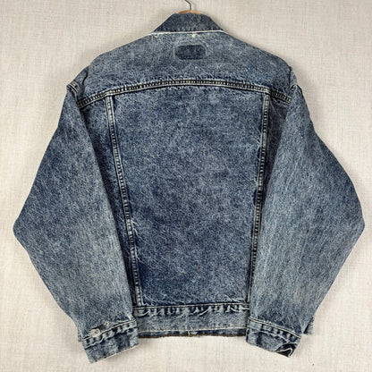 Vintage Levis 80s 70507 0227 USA Made Acid Wash Denim Medium Trucker Jacket