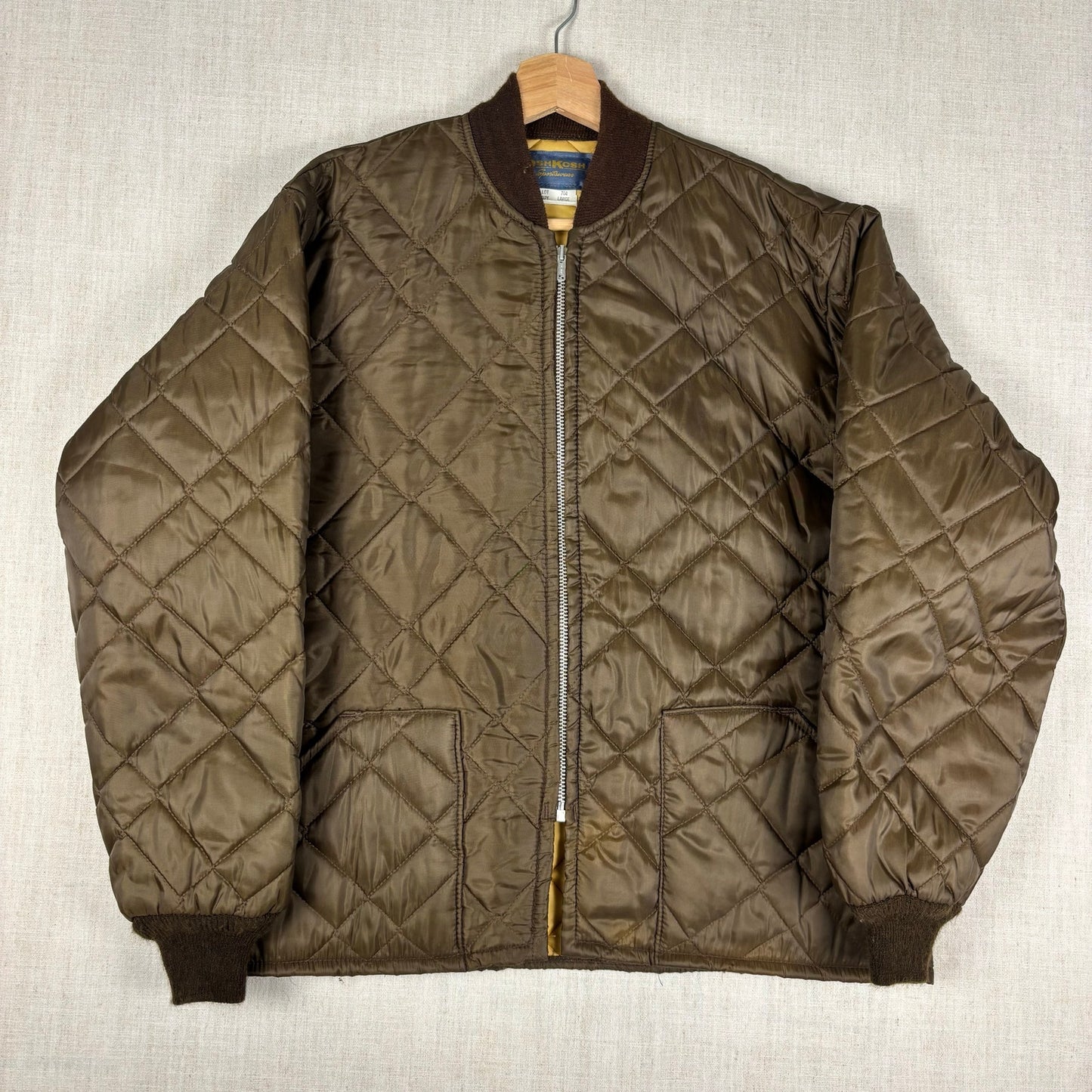 Vintage OshKosh B'Gosh 1960s Large Brown Quilted Jacket
