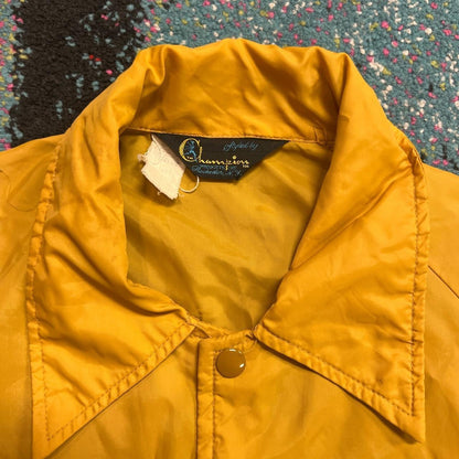 Vintage Champion 1960s Running Man Blackhawk College Large Snap Button Jacket