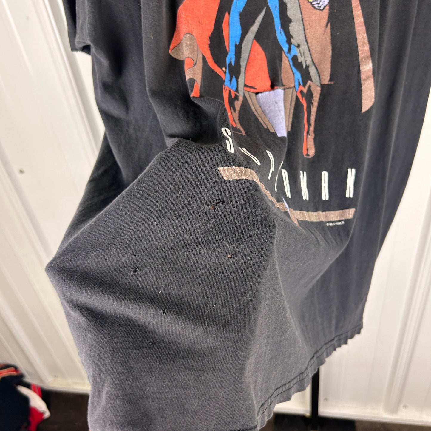 Superman DC Comics 1995 Distressed Graphitti Large T Shirt