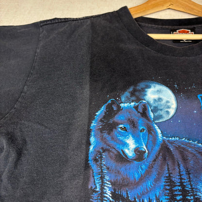 Vintage Harley Davidson Legends Roam Faded Wolf Nature Tee 1991 Large