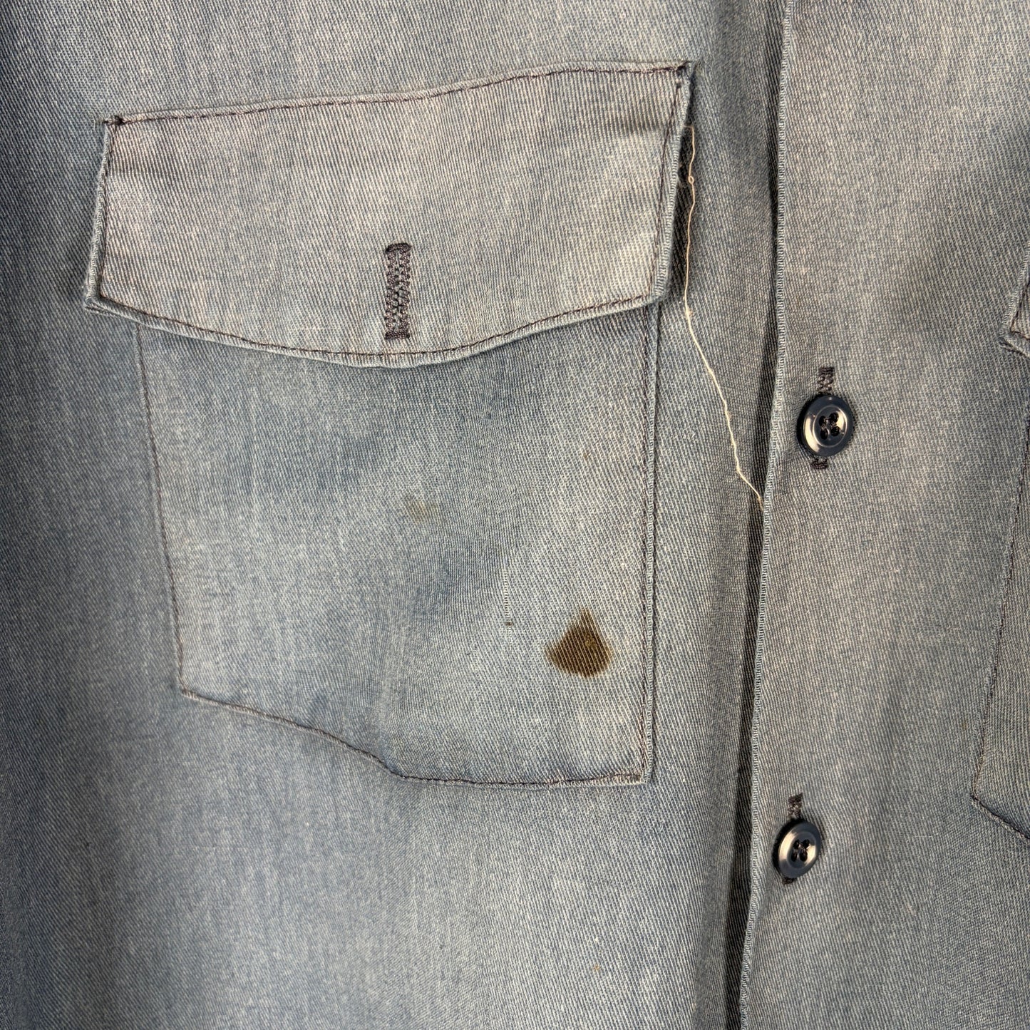 Dickies Crazy Unique Sun Faded Distressed Medium Workwear Button Up