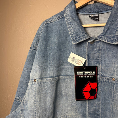NWT Southpole Embroidered Y2K XL Light Wash Denim Jacket