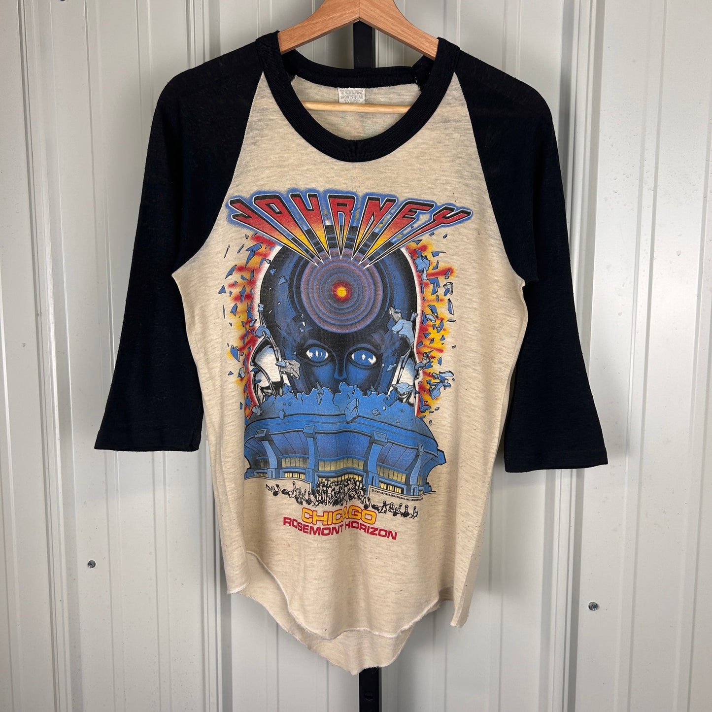 Journey Chicago 1983 Frontiers Concert World Tour Small Sportswear Raglan Shirt