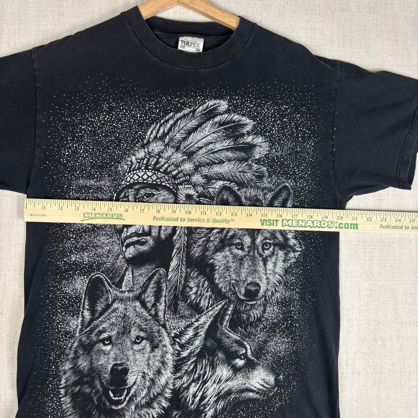 Vintage Native American AOP Wolf Pack Large Shirt
