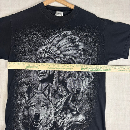 Vintage Native American AOP Wolf Pack Large Shirt