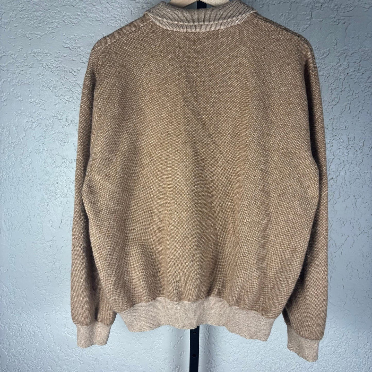 Polo Ralph Lauren Vintage Cotton Cashmere Tan Quarter Zip XL Sweater