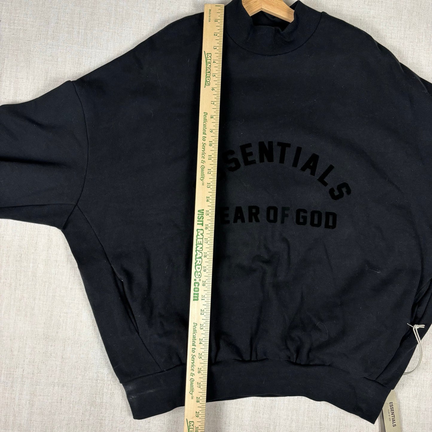 Essentials Fear of God NWT Mock Neck Jet Black Large Crewneck Sweater