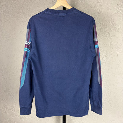 Vintage Nike 1980s Rare Blue Tag Striped Large Longsleeve Shirt