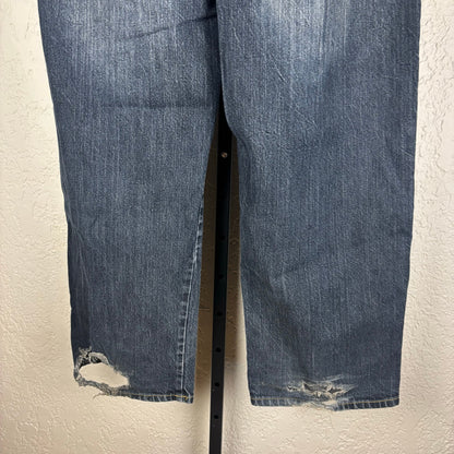 Ed Hardy Style Satin in the Hood Y2K Brand Baggy Embroidered Sz 40 Jeans