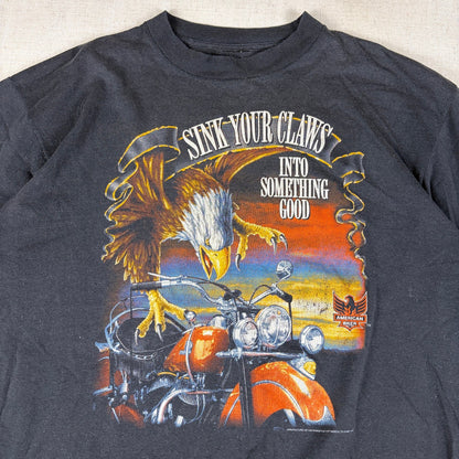 Vintage Harley Davidson 3D Emblem Sink Your Claws Tee 1993 XL