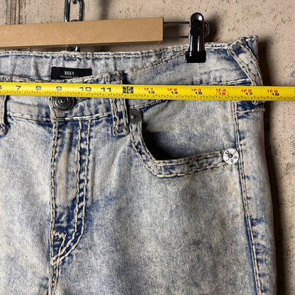 True Religion Ricky Relaxed Straight Fit Super T Acid Wash 36" Y2K Jeans