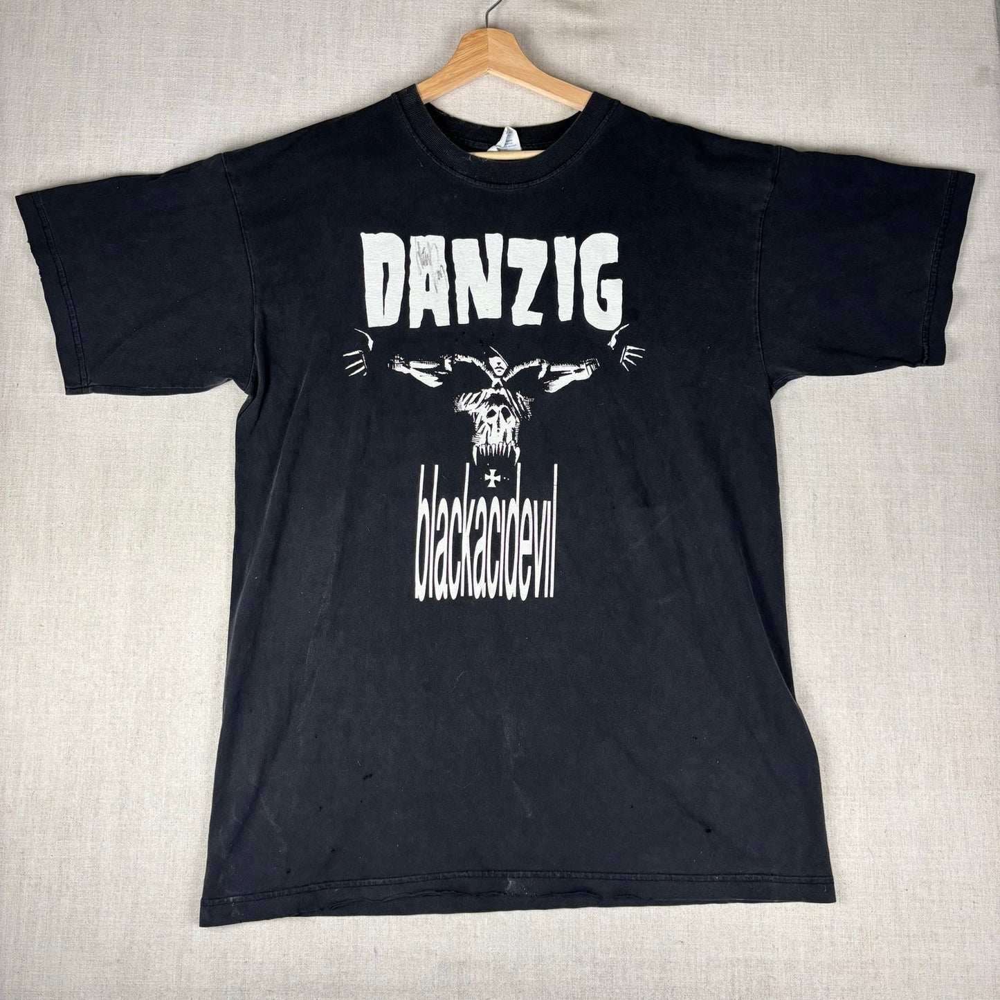 Vintage Glenn Danzig Autographed Blackacidevil Distressed Metal Band Tee XL