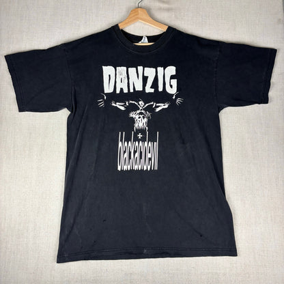 Vintage Glenn Danzig Autographed Blackacidevil Distressed Metal Band Tee XL