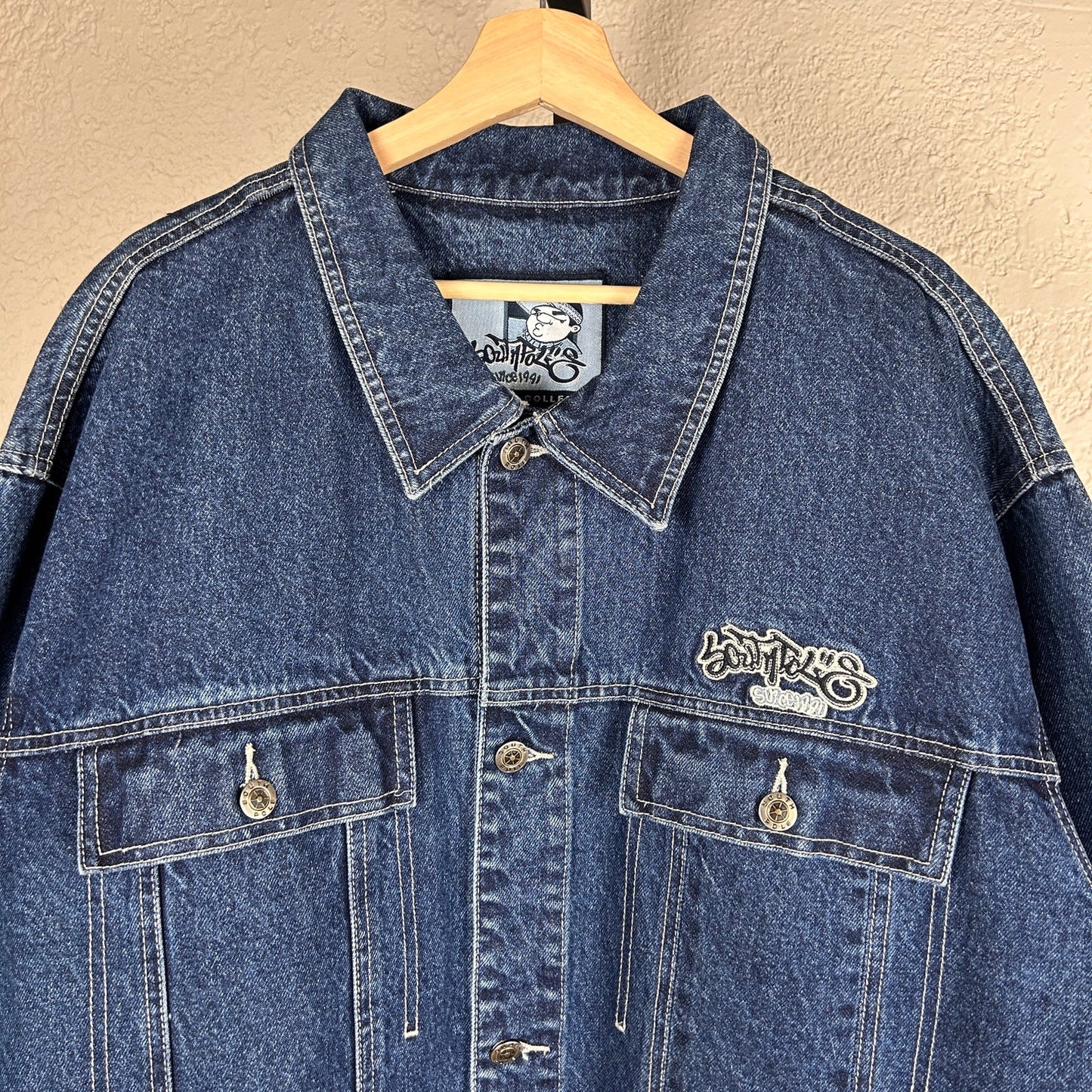 Southpole CRAZY Y2K XXL Embroidered Denim Jacket
