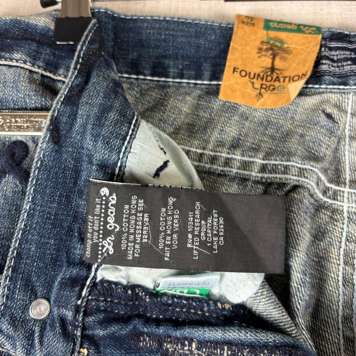 Foundation LRG Jeans Y2K NWT Embroidered Scallywag Skater Sz 36