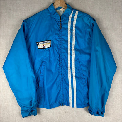 Vintage Evinrude Outboard Motors Louisville Racing Striped Windbreaker Medium