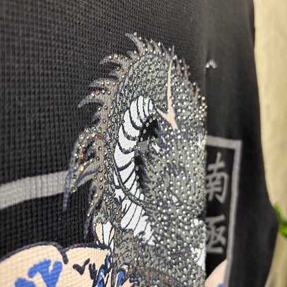 CRAZY South Pole Rhinestone Dragon M Y2K Thermal Longsleeve